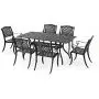 Christopher Knight Home Cayman Outdoor 6-Seater Cast Aluminum Dining Set, 7-Pcs Set, Black Sand