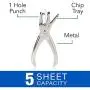 Swingline 1 Hole Punch, Hole Puncher, 5 Sheet Punch Capacity, Classic, Chrome, 2-Pack (74005)