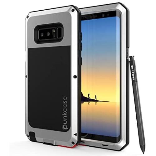 Galaxy Note 8 Metal Case, Heavy Duty Military Grade Armor Cover [shock proof] Hybrid Full Body Hard Aluminum & TPU Design [non slip] W/Prime Drop Protection for Samsung Galaxy Note 8 [Silver]