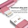 MFI 90 Degree iPhone Charger 10 FT Lightning Cable 3 Pack Right Angled Brided iPhone Charging & Syncing Cord for iPad/iPhone XS/Max/XR/X/8/7/6/iPod(Pink,10ft)