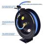 A A IN AA039W 300 PSI Heavy Duty Air Hose Reel With 50FT Auto Rewind Premium Retractable air hose, Air Hose Reel Wall Mount 3/8'' Flexible Hybrid Hose