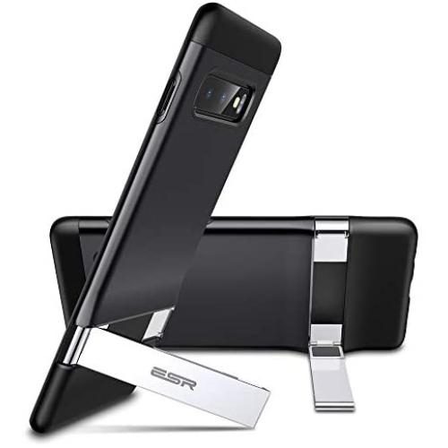 ESR Metal Kickstand Case Compatible with The Samsung Galaxy S10, [Vertical and Horizontal Stand] [Reinforced Drop Protection] Flexible TPU Soft Back for The Samsung Galaxy S10, Matte Black