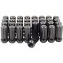 Wheel Accessories Parts Set of 32 2.0'' Long Truck Small Diameter Lug Nut Closed End Bulge Acorn 7 Spline (M14 x 1.5, Black)
