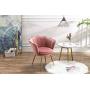 Chairus Living Room Chair, Mid Century Modern Retro Leisure Velvet Accent Chair with Golden Metal Legs, Vanity Chair for Bedroom Dresser, Upholstered Guest Chair(Antique Pink)