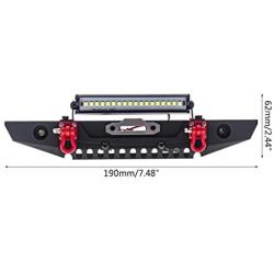 YU-NIYUT Metal Front Bumper with LED Lights for SCX10 TRX4 90046 1/10 RC Crawler Car Upgrade Modified Accessories Spare Parts, Modification Fun and Professional Choice for RC Lovers