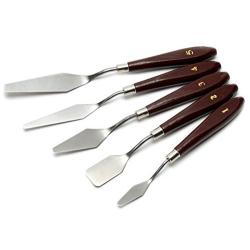 EVINIS 5Pcs Stainless Steel Spatula Palette Knife Painting Mixing Scraper Set,3D Print Removal Tool