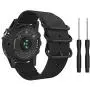 MoKo Band Compatible with Garmin Fenix 3, Fine Woven Nylon Adjustable Replacement Strap Fit Fenix 6X/Fenix 6X Pro/Fenix 3/Fenix 3 HR/Fenix 5X/5X Plus/D2 Delta PX/Descent mk1, Double Buckle Ring, Black