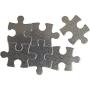 RMP Stamping Blanks, 1 Inch x 1-1/2 Inch Puzzle Piece, Aluminum 0.063 Inch (14 Ga.) - 50 Pack