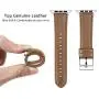 BRG Leather Bands Compatible with Apple Watch Band 44mm 42mm 40mm 38mm, Men Women Replacement Genuine Leather Strap for iWatch SE Series 6 5 4 3 2 1, Brown Band/Silver Adapter, 40mm 38mm