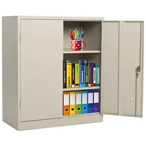 Steel Storage Cabinet with Doors, INVIE Lockable Metal Cabinet with 2 Adjustable Shelves Great for Garage, Kitchen Pantry, Office, Patio and Laundry Room(Gray) Steel Storage Cabinet with Doors, INVIE Lockable Metal Cabinet with 2 Adjustable Shelves Great for Garage, Kitchen Pantry, Office, Patio and Laundry Room(Gray)