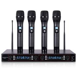 Sound Town 200-Channel Rack Mountable Professional UHF Wireless Microphone System with Metal Receiver and 4 Handheld Mics (NESO-U4HH)