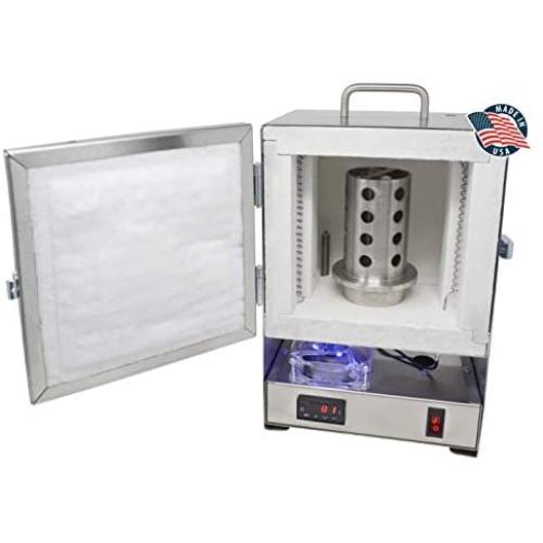 Tabletop Hi-Temp 2200 Degree Electric Burnout Oven Kiln Vent Hole Standard Controller Furnace Jewelry Making Dental Casting Wax 3D Resin PLA Burnout Made in The U.S.A.