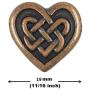 Bezelry 12 Pieces Celtic Heart Love Knot Metal Shank Buttons. 19mm (11/16 inch) (Antique Copper)