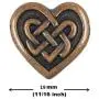 Bezelry 12 Pieces Celtic Heart Love Knot Metal Shank Buttons. 19mm (11/16 inch) (Antique Copper)