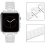 Aottom Compatible for Apple Watch Band 44mm Ceramic iWatch Band 42mm Women Men Stainless Steel Metal Butterfly Buckle Wristband Replacement Band for 42mm/44mm Apple Watch SE Series 6/5/4/3/2/1, White