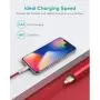 Xcentz iPhone Charger 3ft, MFi Certified Lightning Cable iPhone Charger Cable Metal Connector, Durable Braided Nylon High-Speed Charging Cord for iPhone 11/X/XS Max/XR/8 Plus/7/6/5, iPad, Red