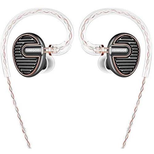 SIMGOT EN700 PRO High Fidelity in-Ear Monitor Headphones with Detachable Cable, Sound Stereo IEM Earphones with Dynamic Balanced Driver, HiFi Earbuds Noise-Isolating Musician Headphones (Grey)