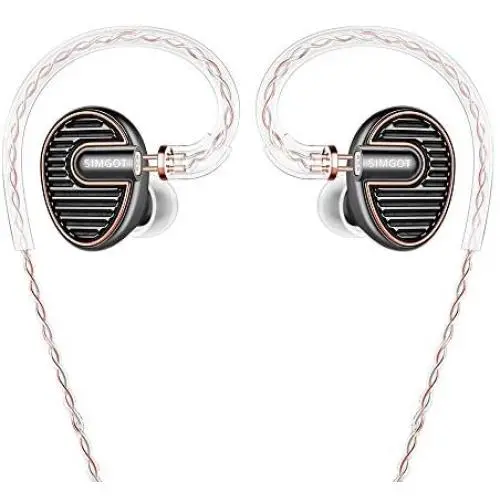 SIMGOT EN700 PRO High Fidelity in-Ear Monitor Headphones with Detachable Cable, Sound Stereo IEM Earphones with Dynamic Balanced Driver, HiFi Earbuds Noise-Isolating Musician Headphones (Grey)