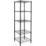 HollyHOME 5 Shelves Adjustable Steel Wire Shelving Rack in Small Space or Room Corner, Metal Heavy Duty Storage Shelf, Utility Rack, Bathroom Storage Tower Kitchen Shelving, Thicken Tube, Black