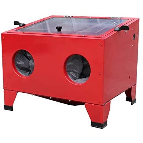 25 Gallon Bench Top Air Sandblasting Cabinet Sandblaster Blast 40-80PSI/5CFM Large Cabinet Red