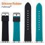 Apple Watch Band Silicone Compatible Apple Watch 38mm 40mm 42mm 44mm, Fullmosa Rainbow Soft Rubber iWatch Band for Apple Watch SE/6/5/4/3/2/1, Black Top/ Blue Bottom 40mm 38mm