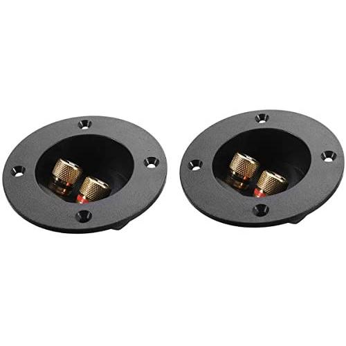 PIXNOR DIY Home Car Stereo Screw Cup Connectors Subwoofer Plugs 2-Way Speaker Box Terminal Binding Post, Pack of 2 (Black)