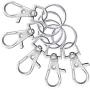 Livder Metal Swivel Lanyard Snap Hooks and Split Key Rings Chain Hook Keychain, 100 Pieces