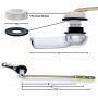 Qualihome Toilet Handle Lever Flush Replacement, Front Mount, Chrome, Universal Fitting
