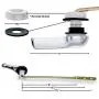 Qualihome Toilet Handle Lever Flush Replacement, Front Mount, Chrome, Universal Fitting