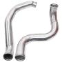 Turbo Intercooler kit Pipe Boot for Ford 6.0L CAC Intercooler Pipe Boot kit 03-07 Tube Powerstroke for Ford F250 F350 F450 F550 (Silver&Black)