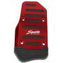 X AUTOHAUX 2pcs Metal Car Accelerator Brake Foot Pad Nonslip Pedals Treadle Cover Red Black