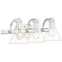 Sorren Modern Wall Light Polished Nickel Hardwired 20 1/2'' Wide 3-Light Fixture Curving Clear Glass for Bathroom Vanity Mirror - Possini Euro Design