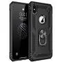 Military Grade Drop Impact for iPhone Xs Max Case 6.5 inch 360 Metal Rotating Ring Kickstand Holder Built-in Magnetic Car Mount Armor Shockproof Cover for iPhone Xs Max Protection Case (Black)