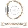 Joyozy Metal X-Link Bling Bands Compatible with Fitbit Charge 3/ Charge 3 SE Smartwatch, Replacement Wrist Accessory Fitness Bands Straps Bracelet Wristbands Women Men(Champagne Gold)