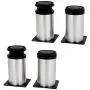 Antrader Stainless Steel Adjustable Furniture Cabinet Legs Round Sofa Bed Kitchen Feet Support with Mounting Screws, 3-inch Height,2'' Dia, Set of 4 Antrader Stainless Steel Adjustable Furniture Cabinet Legs Round Sofa Bed Kitchen Feet Support with Mounting Screws, 3-inch Height,2'' Dia, Set of 4