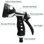 M PLUS Garden Hose Nozzle Spray Nozzle Heavy Duty Metal Pistol Grip Rear Trigger Quick Connector 7 Patterns for Plant Watering Car Washing Pets Cleaning and Other Tasks