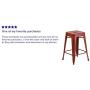 Flash Furniture Commercial Grade 24'' High Backless Distressed Kelly Red Metal Indoor-Outdoor Counter Height Stool