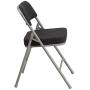 Flash Furniture HERCULES Series Premium Curved Triple Braced & Double Hinged Black Pin-Dot Fabric Metal Folding Chair