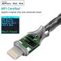 Lightning Cable,[MFi Certified]Fantany Durable Metal USB Lightning Charging Cable for iPhone 12,12 Mini,12 Pro,12 Pro Max,11,11 Pro,11 Pro Max,XS,SE,iPad Mini,iPad Air,iPod Touch (3.3ft, Black)