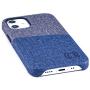 Dockem Wallet Case for iPhone 12 Mini: Built-in Metal Plate for Magnetic Mounting & 1 Credit Card Holder Slot: 5.4'' Luxe M2, Canvas Style Synthetic Leather (Blue and Grey)