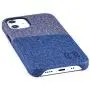Dockem Wallet Case for iPhone 12 Mini: Built-in Metal Plate for Magnetic Mounting & 1 Credit Card Holder Slot: 5.4'' Luxe M2, Canvas Style Synthetic Leather (Blue and Grey)
