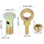 X AUTOHAUX 12mm Banjo Hose Barb Bolt Fittings Banjo Bolt Washer Kit Bronze Tone Metal for Motorcycle Car