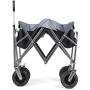 Sekey Updated Version Folding Wagon Cart Collapsible Outdoor Utility Wagon Garden Shopping Cart Beach Wagon with All-Terrain Wheels, 176 Pound Capacity, Black with Gray