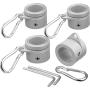 4 Pieces Flag Pole Rings Aluminum Alloy Mounting Rings 360 Degree Rotating Flagpole Anti Wrap Flag Pole with Clip Hook for 1 Inch Diameter Flag Pole (Silver)