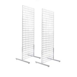 Only Hangers 2 x 6 Gridwall Panel Tower with T-Base Floorstanding Display Kit, 2-Pack White …