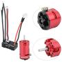 VGEBY Motor ESC Set, Metal 1410 Remote Control Crawler Brushless Motor with 18A ESC RC Spare Part Replacement Accessory for 1/24, 1/28, 1/32 RC Car