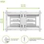Kanto PDX680W Full Motion Articulating TV Wall Mount for 39-inch to 80-inch TVs Weighing up to 125 Pounds | Integrated Cable Management | Low Profile and 24 in Extension | White