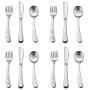 12 Piece Toddler Baby Silverware Set, E-far Stainless Steel Kids Safe Utensils, Training Metal Child Flatware Cutlery Set, Include 4 Small Spoons, 4 Forks, 4 Knives - Dishwasher Safe