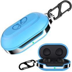 HALLEAST for Galaxy Buds+ Plus Cover, Galaxy Buds Carrying Case TPU Full Protective Skin with Keychain Compatible Samsung Galaxy Buds Wireless 2019 2020 Earbuds Accessories, Light Blue