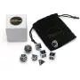 Harbor Loot Full Metal Dice Set Plus Extra D6 Total Eight Dice Metal Polyhedral Dice Set Black and Silver Dice